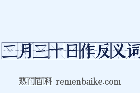 二月三十日作反义词是什么意思的图片